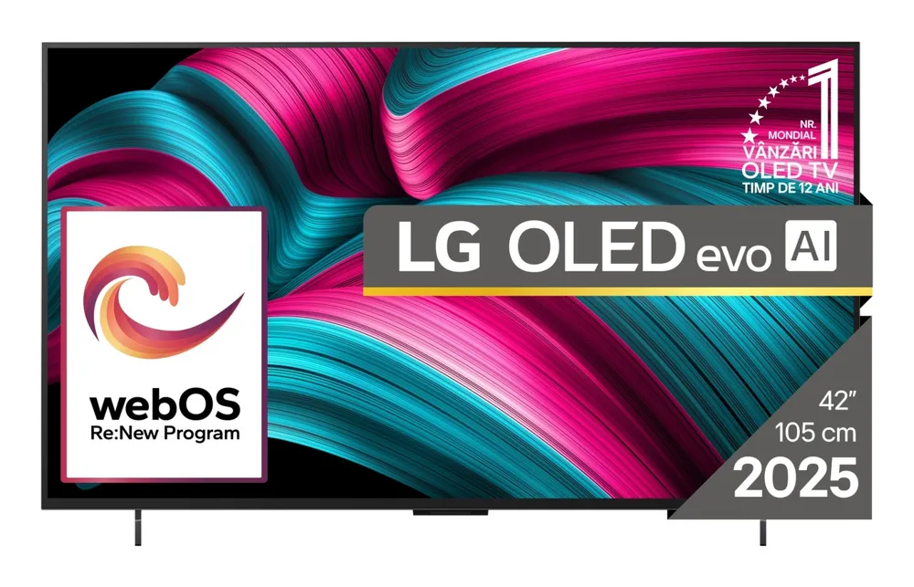 TV LG OLED evo AI OLED42C51LA 42" 4K UltraHD 144Hz Smart TV WebOS HDR10 Dolby Vision Gaming