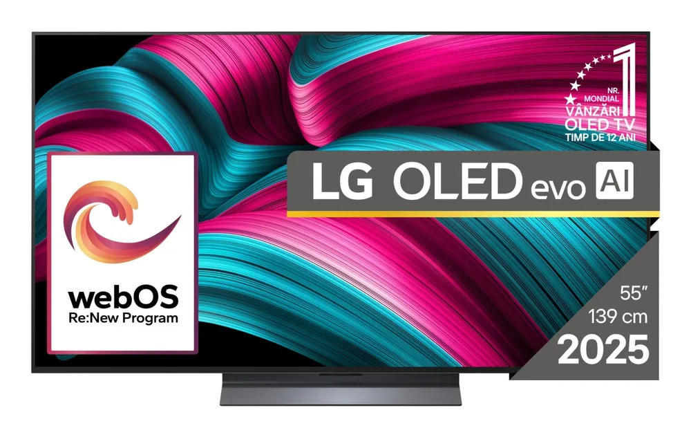 TV LG OLED evo AI OLED55C51LA 55" 4K UltraHD 120Hz Smart TV WebOS Dolby Vision G-SYNC