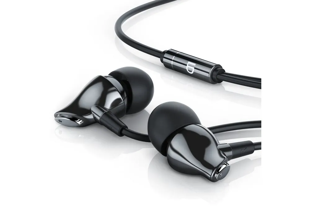 LIAM&DAAN Ceramic High End Earphone "Swan" 3,5 mm Klinkenanschluss, 8mm Treiber In-Ear-Kopfhörer (Aramid Kabel mit Knickschutz, inkl. 18 Silikonaufsätze, Premium Klang)