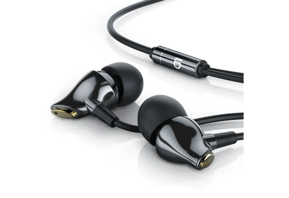 LIAM&DAAN High End Ceramic "Swan" 8mm Treiber, Aramid Kabel, Knickschutz In-Ear-Kopfhörer (3,5 mm Klinkenanschluss, verstärktes Kabel, Gold Edition)