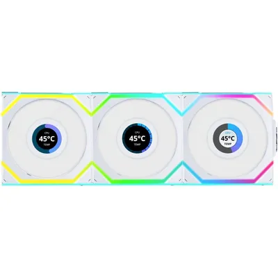 Lian Li UNI FAN SL Wireless LCD 120 Computergehäuse Ventilator 12 cm Weiß 3 Stück(e)