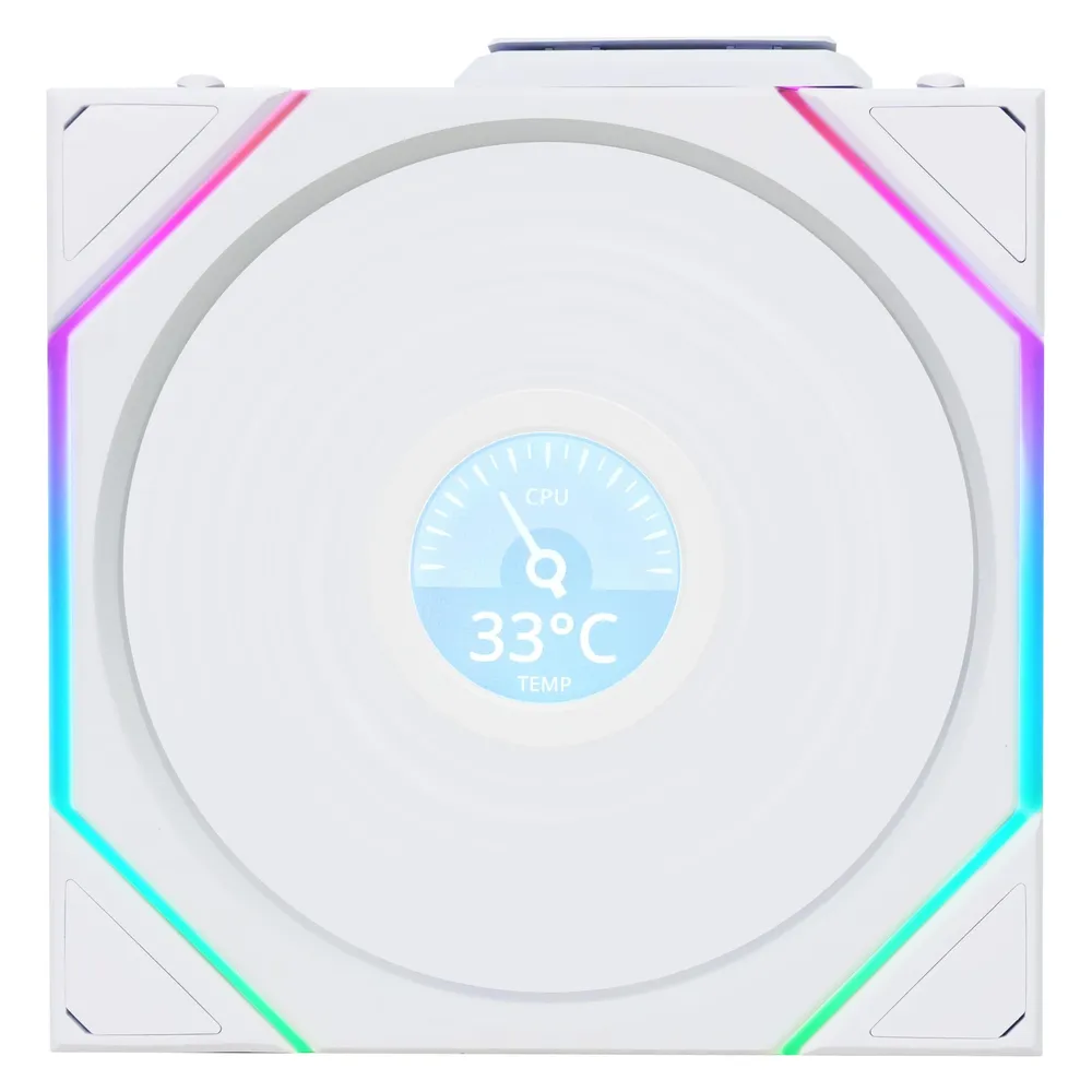 Luftkühlung Lian Li 120mm UNIFANTL-LCD Wireless ARGB Weiß Reverse LCD PWM
