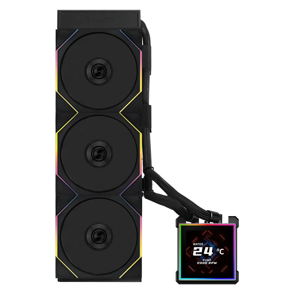 Lian Li HydroShift II LCD-S Flüssigkeitskühlung 360 mm 3 RGB-Lüfter IPS Leiser Betrieb