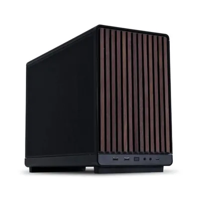 Lian-Li X Dan A3 Wood Micro-ATX Tower, schwarze Holz-Frontstütze, 360 mm