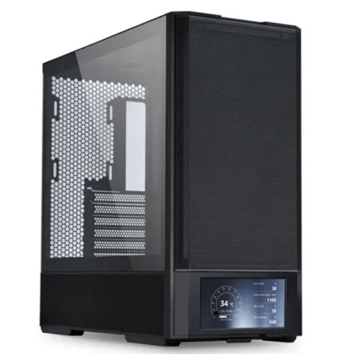PC-Gehäuse Lian Li LAN207DX Midi Tower Schwarz mit 6" Display und Premium-Kühlung PC-Gehäuse Lian Li LAN207DX Midi Tower Schwarz mit 6" Display und Premium-Kühlung