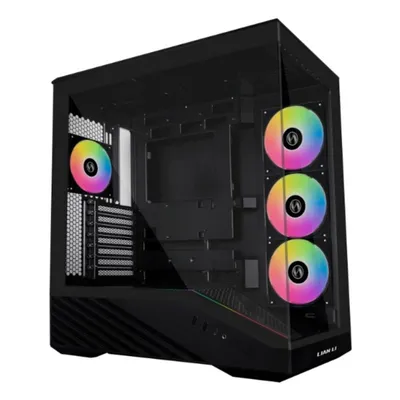 Lian Li Vector V100 Midi Tower Schwarz/Transparent ATX/EATX/mATX/Mini-ITX Gaming-Gehäuse, Glasfenster, ARGB, 7 Slots