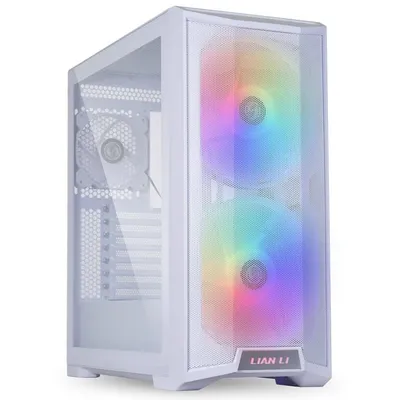 Lian-Li Lancool 215 ARGB Midi-Tower, gehärtetes Glas, USB 3.2, weiß