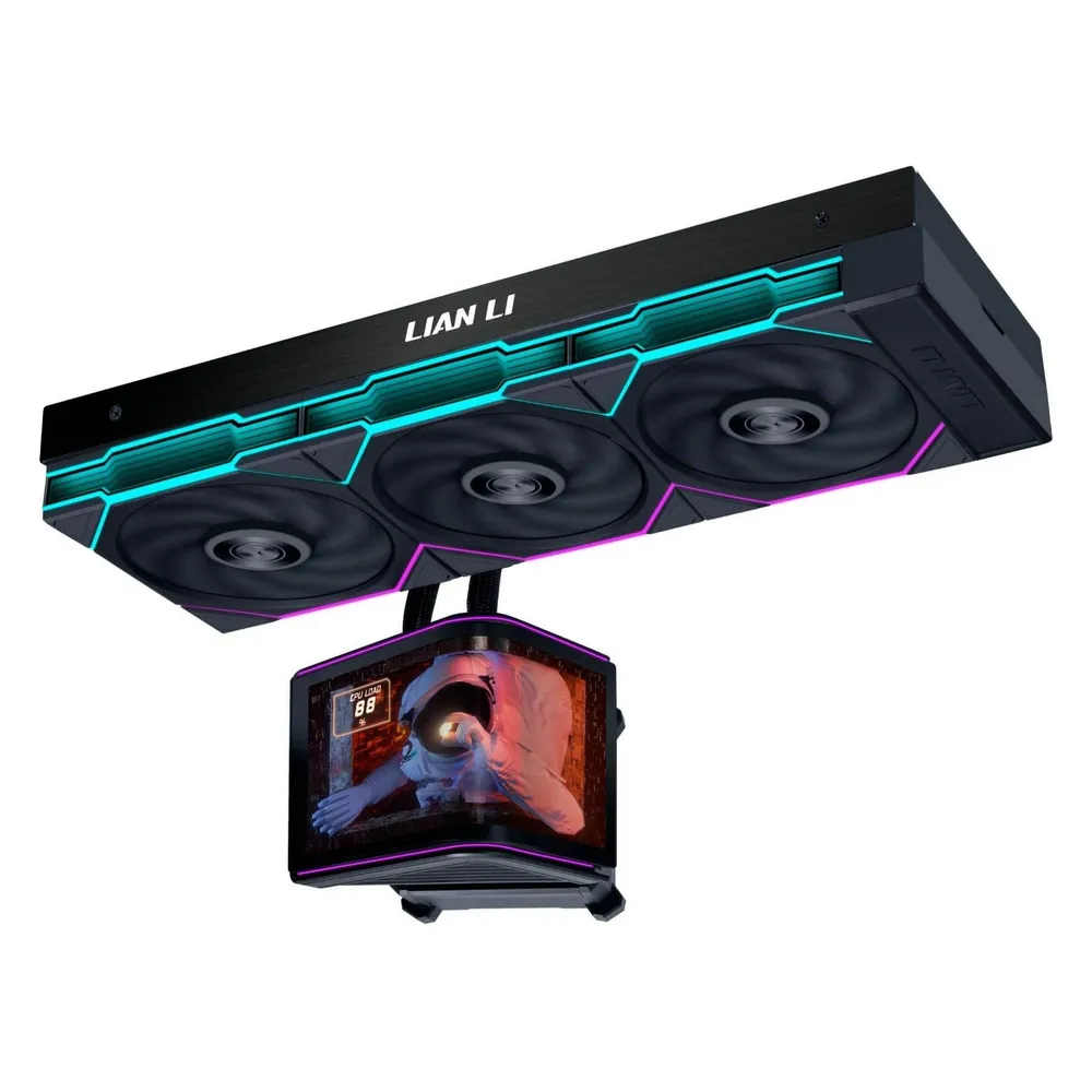 Wasserkühlung Lian-Li HydroShift II OLED 360mm 1 Lüfter Schwarz