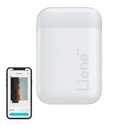 Tragbarer Bluetooth-Drucker Liene Pearl 2x3" mit integriertem Akku und Klebepapier