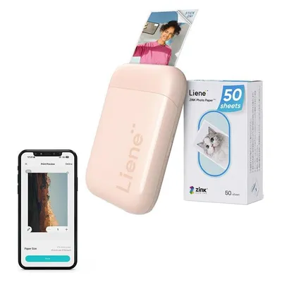 Tragbarer Bluetooth Zink-Drucker Liene Pearl 2x3" rosa tintenlos
