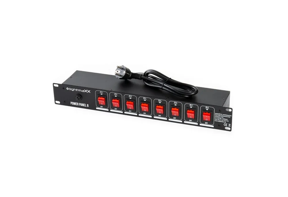 lightmaXX Stromverteiler (Power Panel 8 - Steckdosenleiste für Bühne Theater Diskotheken und Clubs Stromunterverteiler, Stromversorgung für Beleuchtung, Stromunterverteiler), Steckdosenleiste, Bühne, Stromunterverteiler
