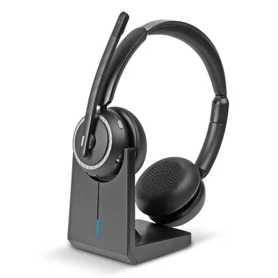Kopfhörer Lindy L118 kabelgebunden und Bluetooth USB-C für Büro und Callcenter schwarz