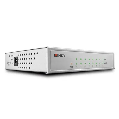 Switch Lindy 25045 Managed 8 Gigabit Ethernet PoE Switch Lindy 25045 Managed 8 Gigabit Ethernet PoE