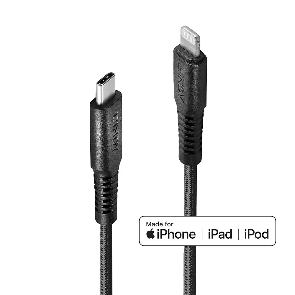 Kabel Lindy 31285 0,5 m Lightning auf USB-C Schwarz
