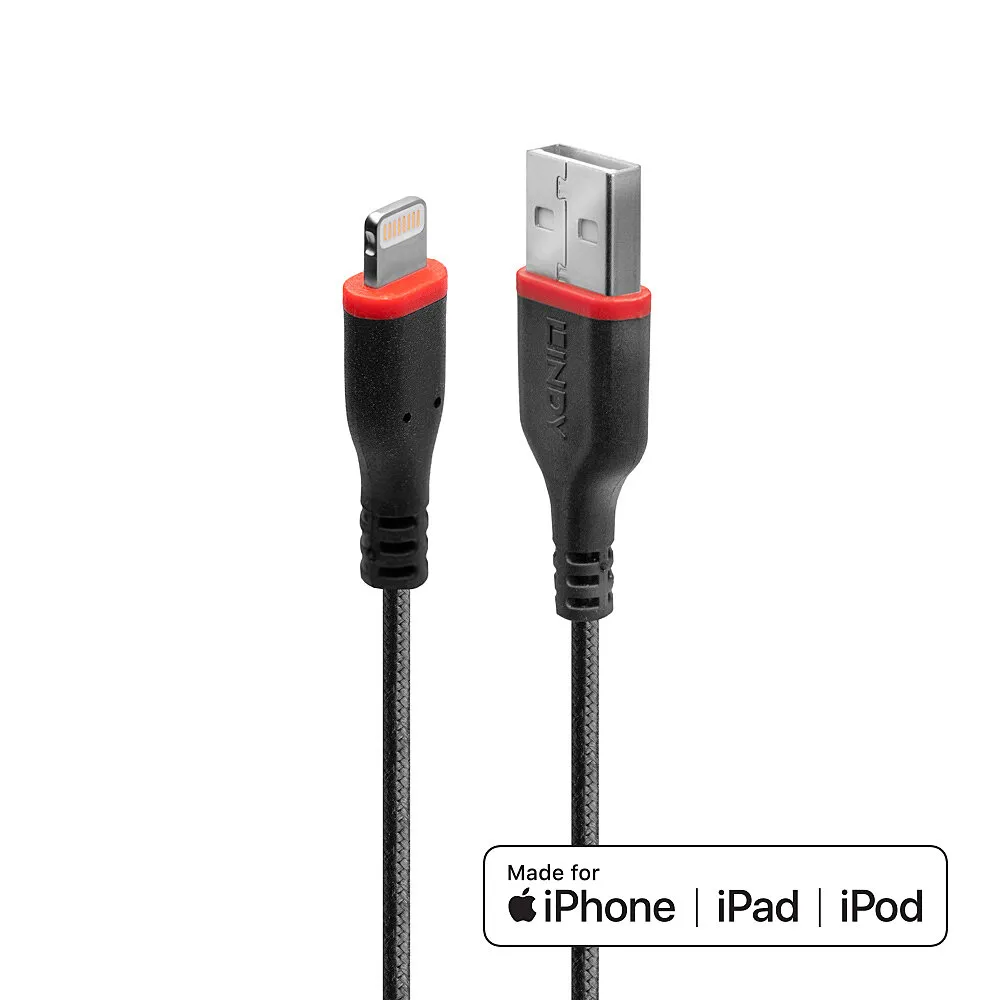 Lightning-Kabel Lindy 31291 1 m USB A Männlich Schwarz