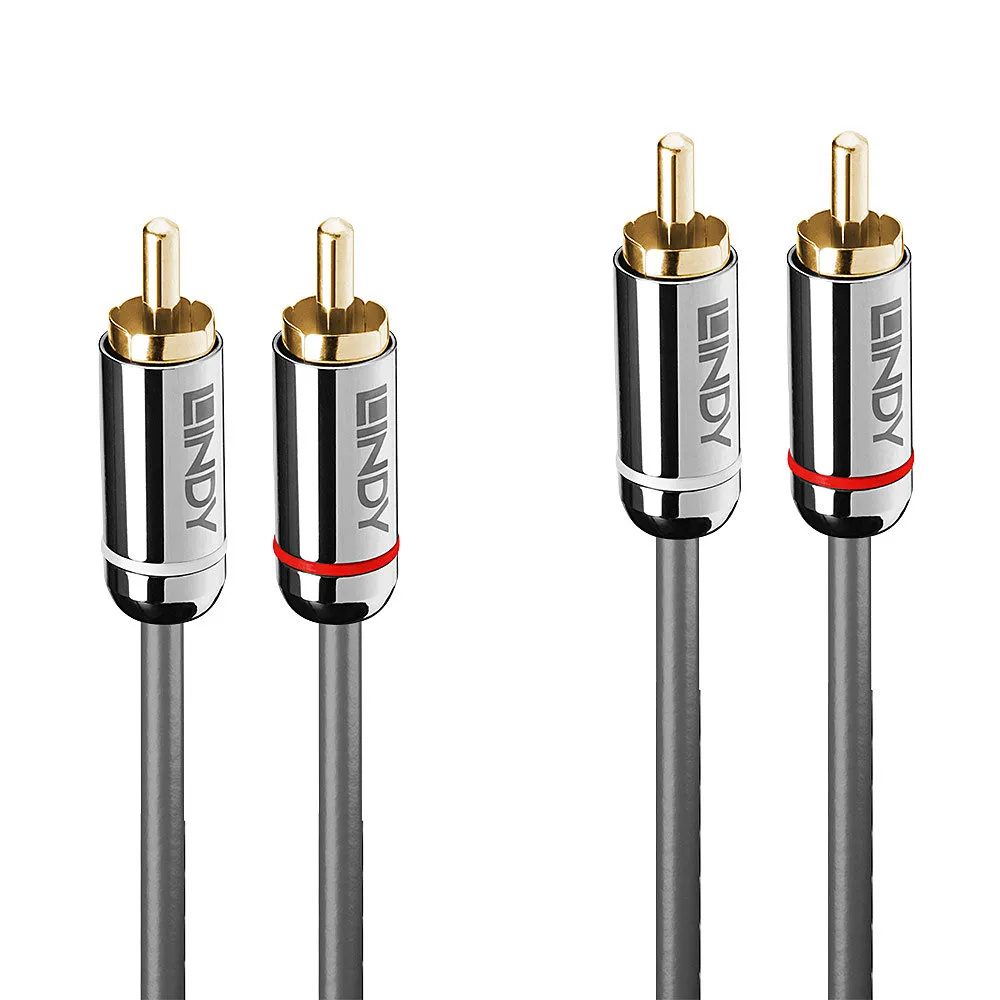 Lindy Audiokabel 2 m RCA Stecker zu RCA Stecker Anthrazit