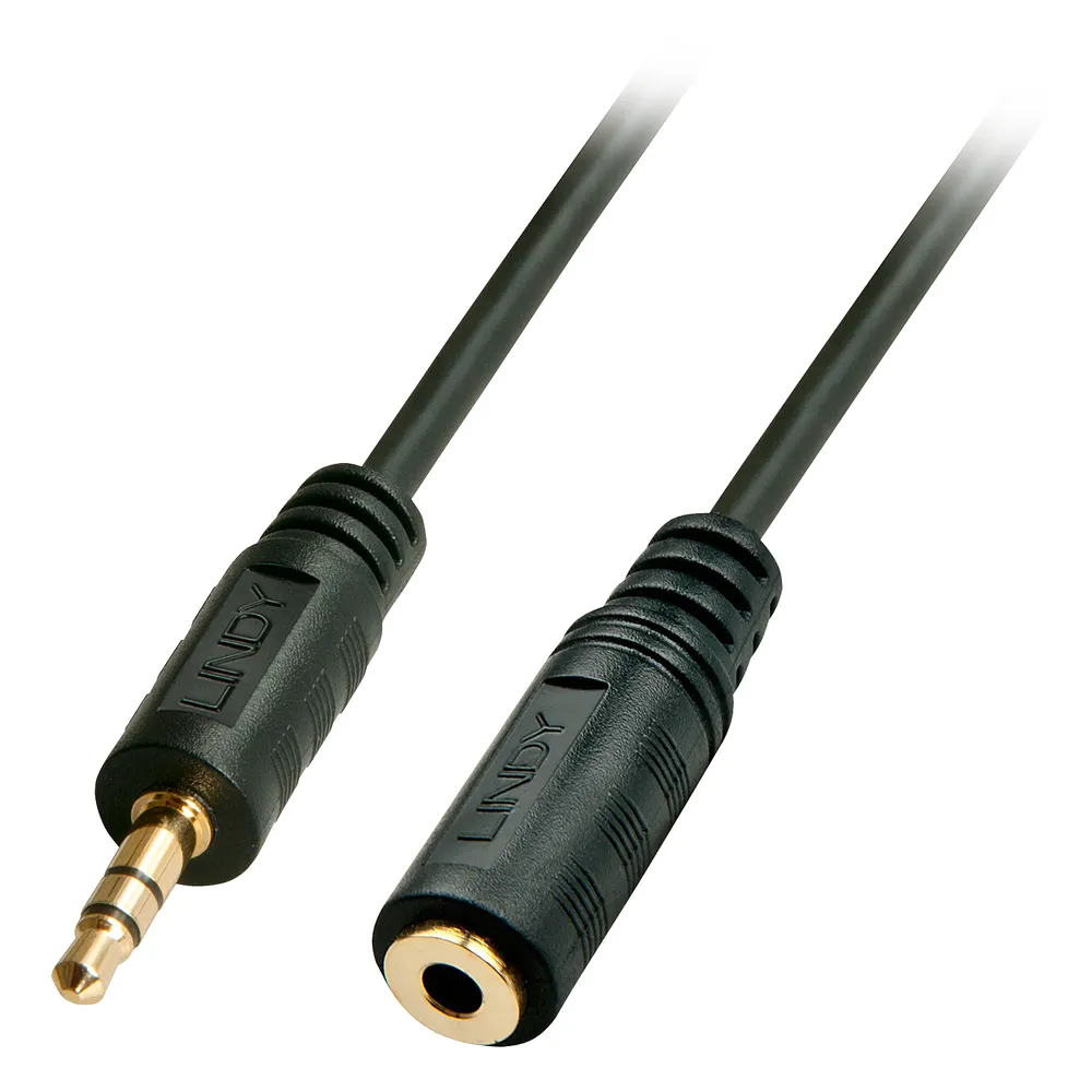 Audio-Kabel Lindy 3,5mm Stecker/Buchse 10 m Schwarz