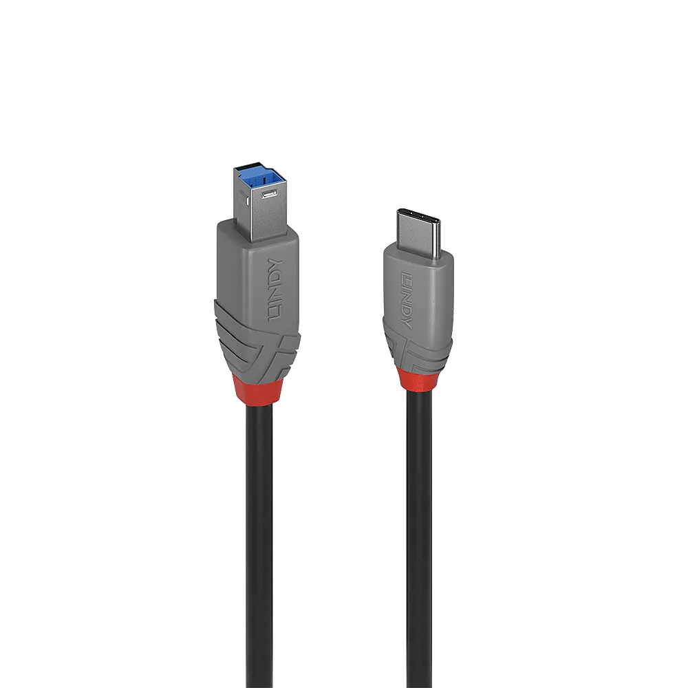 USB-C- zu USB-B-Kabel 3.2 Gen 1 3 m Lindy Anthra Line Schwarz