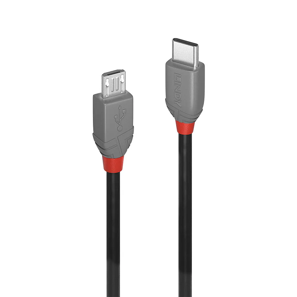 USB-C- auf Micro-USB-B-Kabel Lindy 3 m USB 2.0 Schwarz