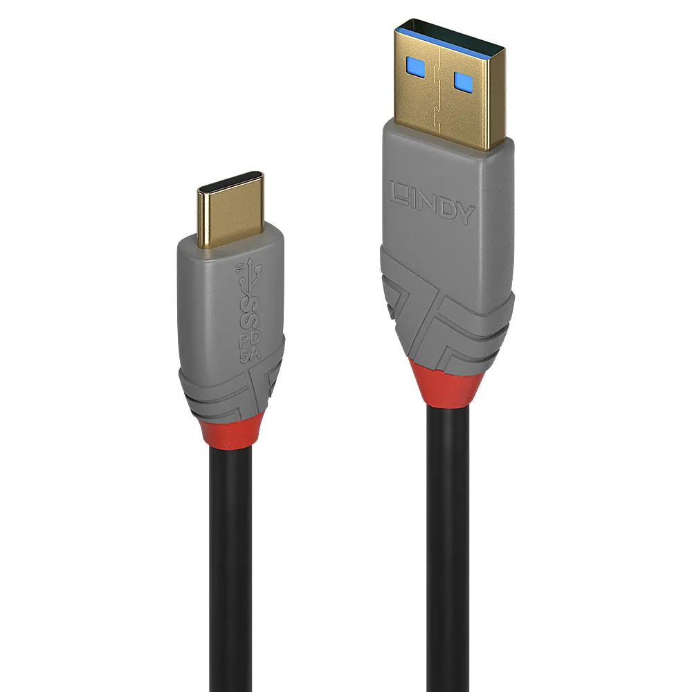 USB C auf USB A Kabel Lindy 36911 1 m 10 Gbit/s Schwarz Grau USB C auf USB A Kabel Lindy 36911 1 m 10 Gbit/s Schwarz Grau