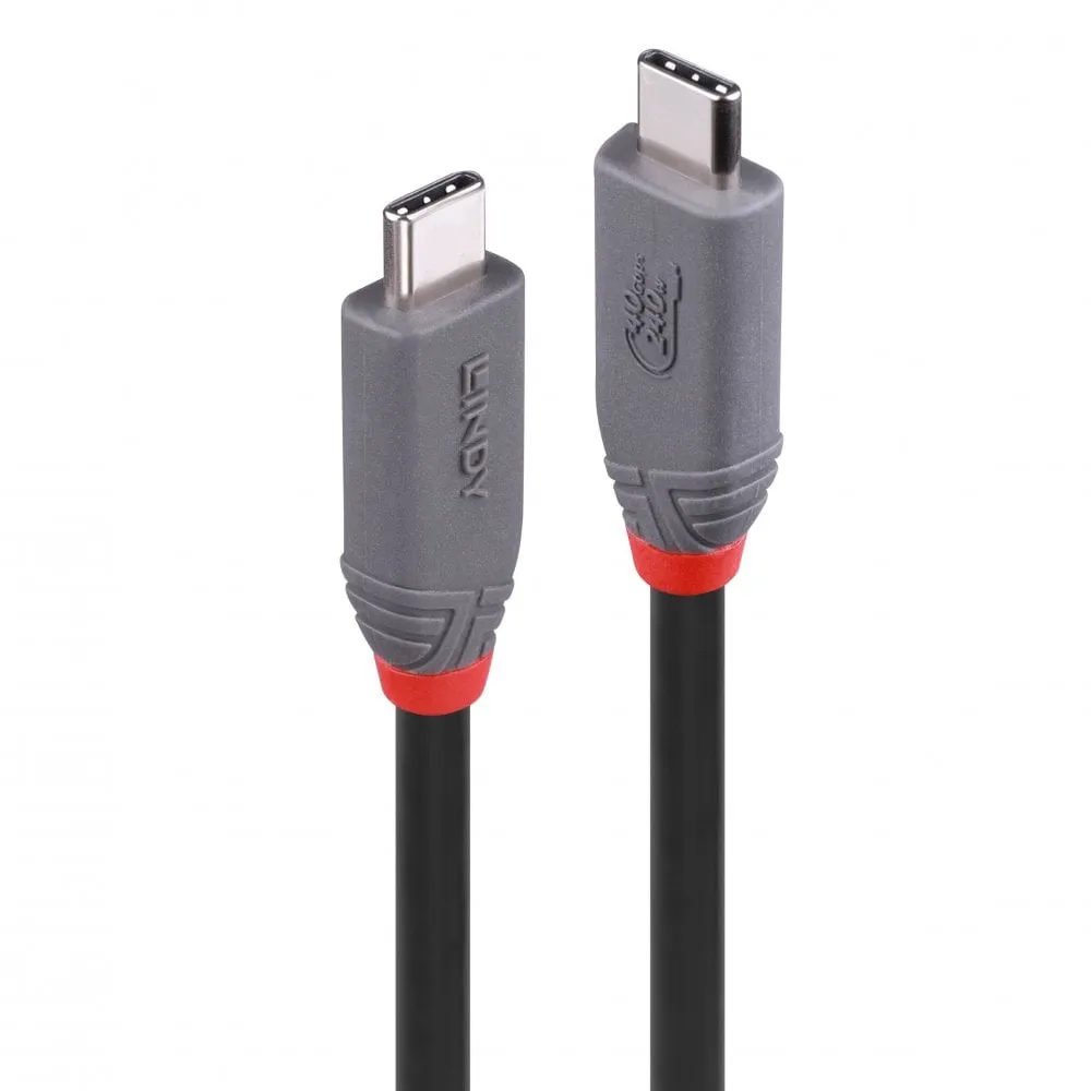 Kabel USB4 Lindy Anthra Line 0,8 m USB-C an USB-C 40 Gbit/s Schwarz