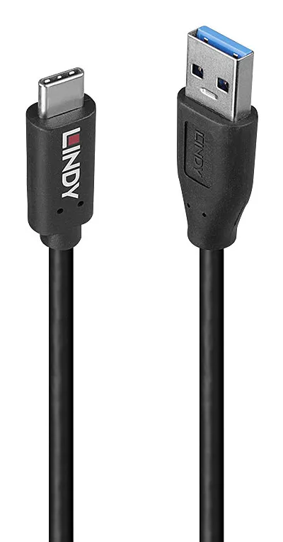 Kabel USB Lindy 36970 0,5 m USB A zu USB C 3.2 Gen 2 Schwarz