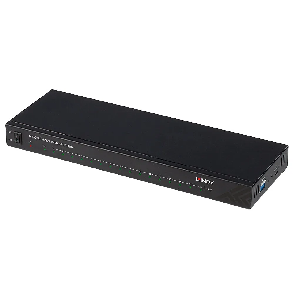 Video-Splitter Lindy 38239 HDMI 16 Ausgänge 4K Ultra HD 60 Hz Schwarz