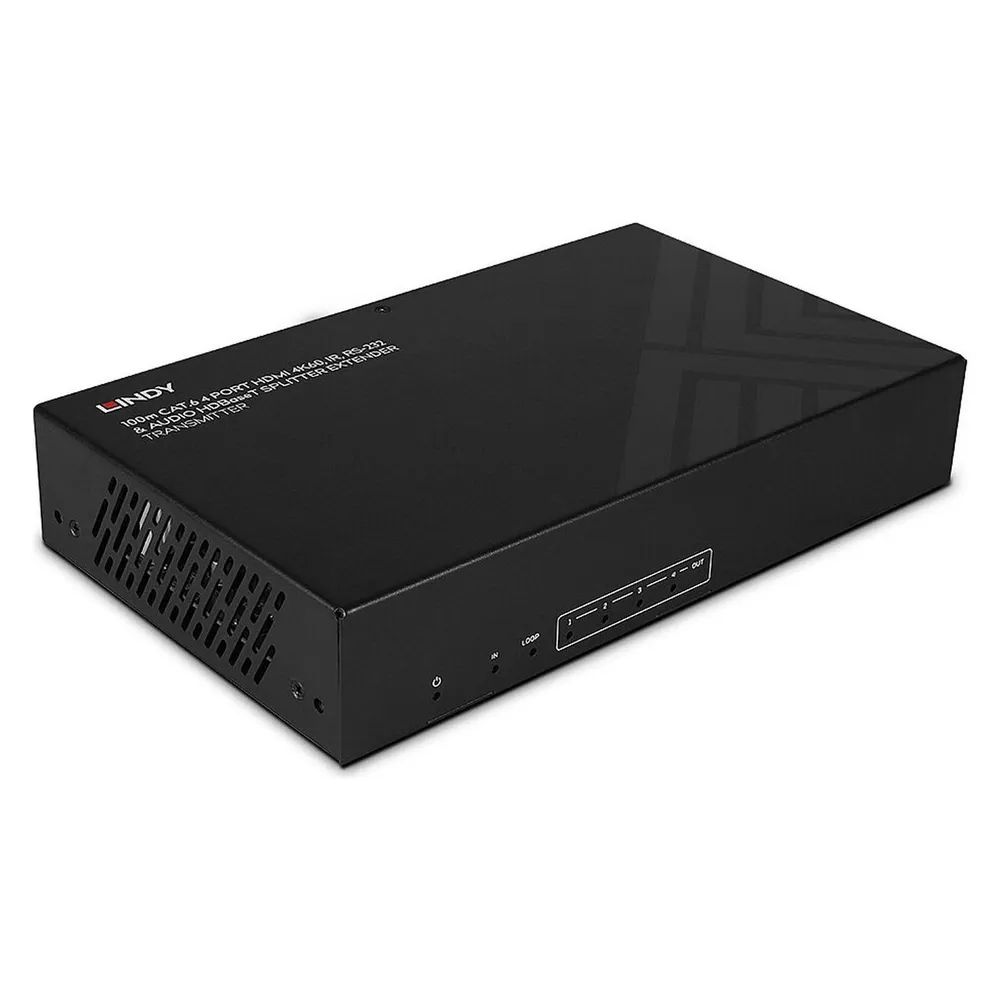 Lindy 100m Cat.6 4 Port HDMI 4K60 HDBaseT Splitter Extender HDBaseT Transmitter mit eingebautem 4-Port-Spl