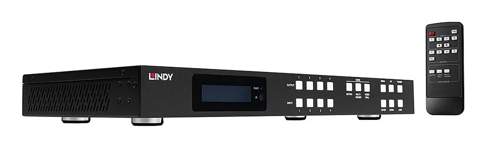 Switch Lindy 38390 HDMI 4x4 4K60 Multi-View OLED Video Wall