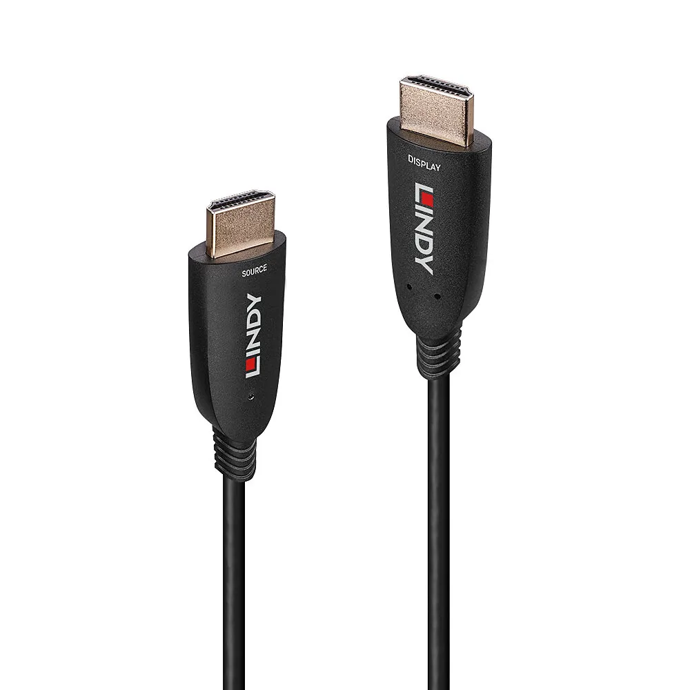 HDMI 2.1 Kabel Lindy 20 m Hybrid-Glasfaser 48 Gbit/s Schwarz