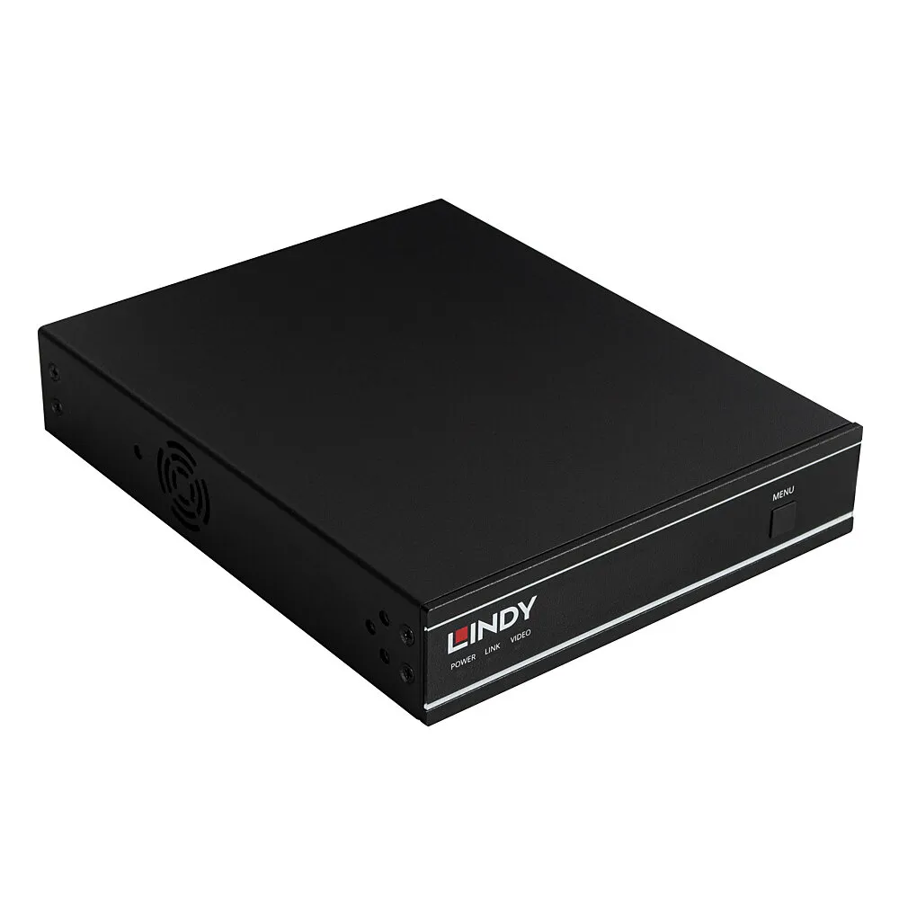 Server Lindy 38519 3840 x 2160 60 fps H.264 H.265 Schwarz Metall 12 V