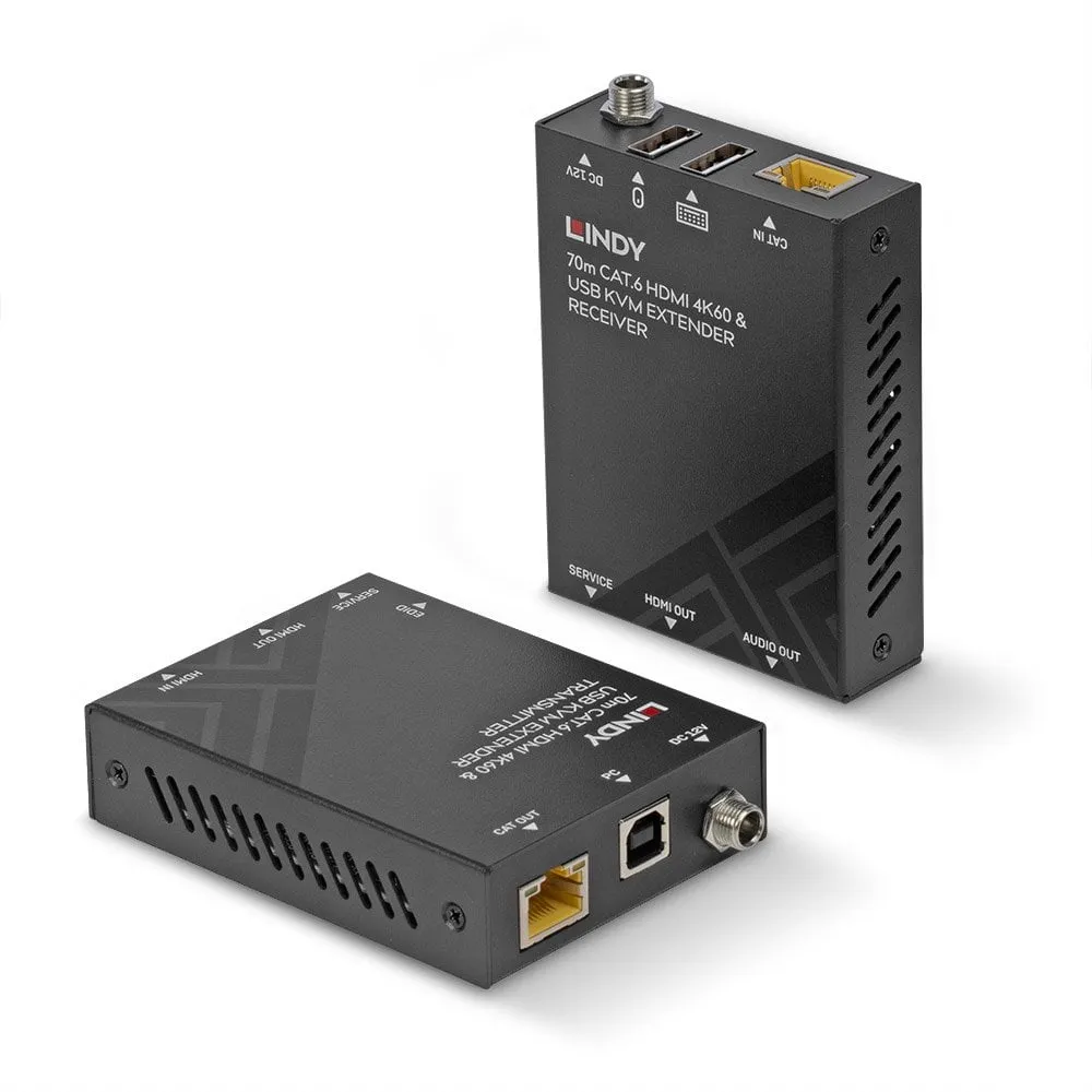 Transceiver Lindy 39383 HDMI USB 3840x2160 30Hz 70m Cat6 Transceiver Lindy 39383 HDMI USB 3840x2160 30Hz 70m Cat6