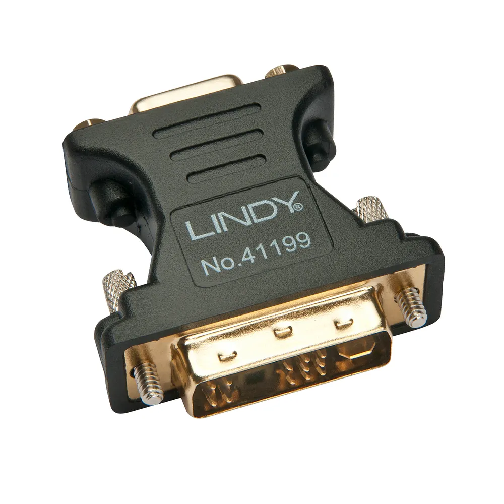 Lindy VGA auf DVI-I Videoadapter Schwarz und Gold