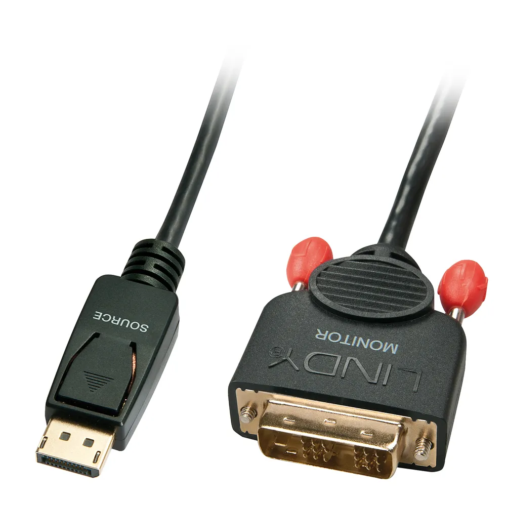 Kabel DisplayPort Lindy 41489 0,5m Männlich-Männlich DVI-D 1920x1200px Schwarz