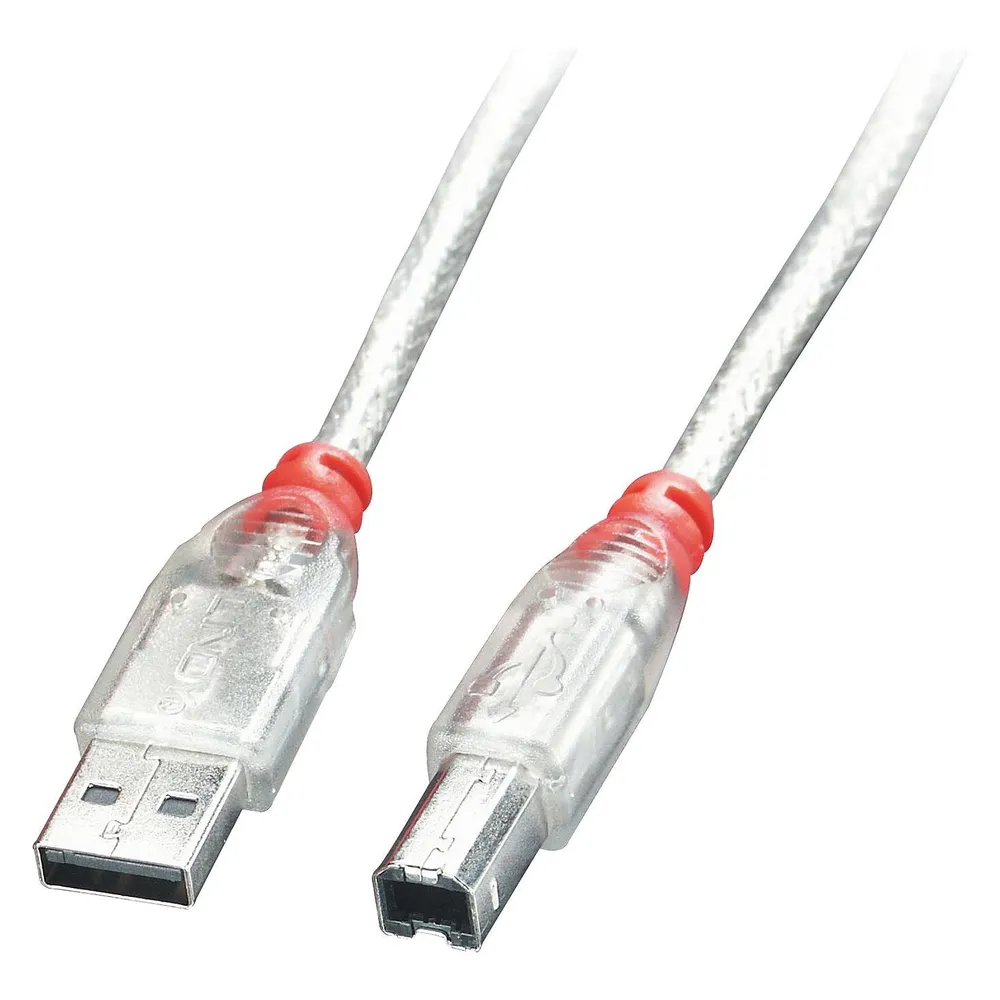 Lindy USB 2.0 Kabel Typ A/B, transparent, 0,2m Typ A/B M/M High/Full/Lowspeed