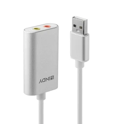 Audio-USB-Typ-A-auf-3,5-mm-Konverter Silber Lindy