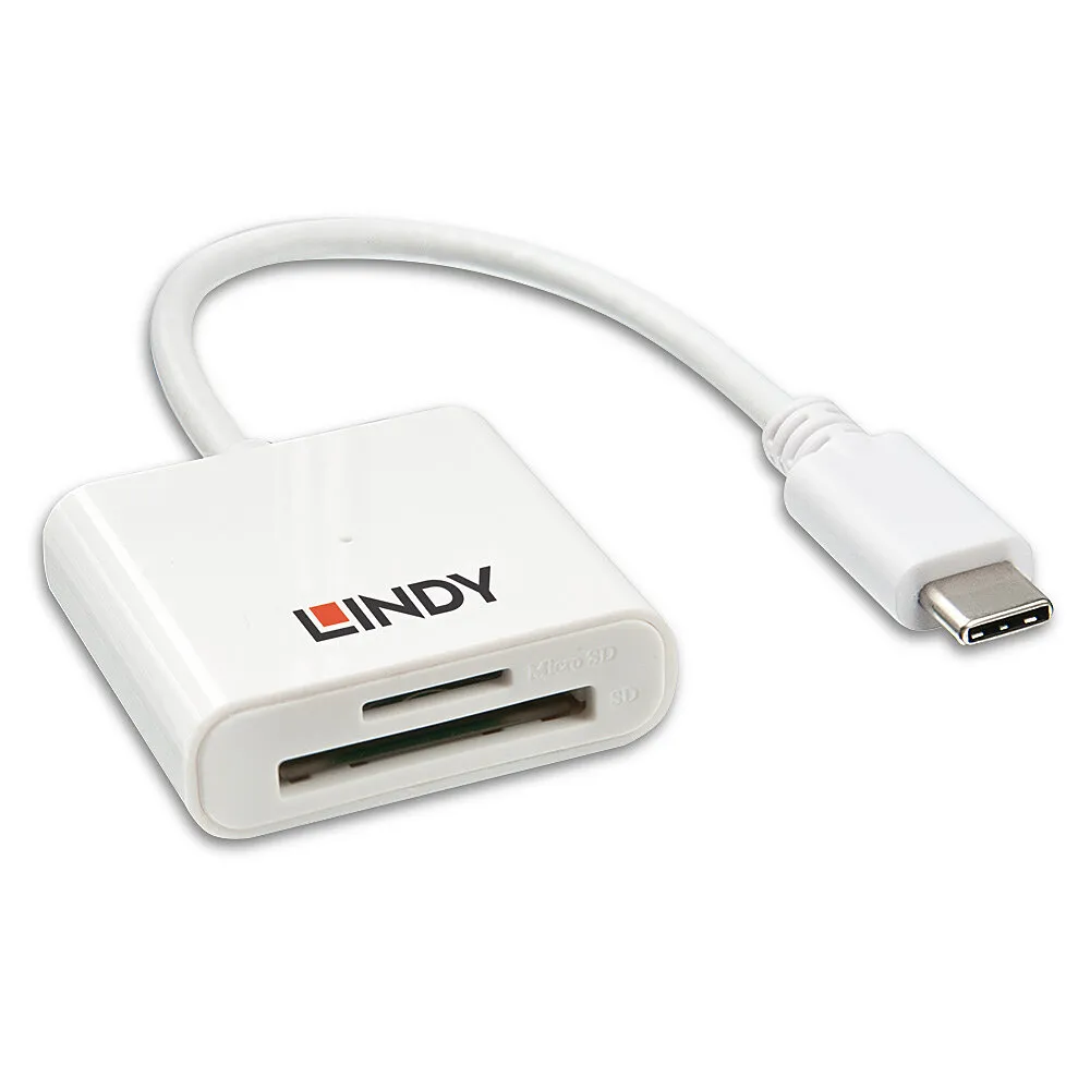 Kartenlesegerät Lindy 43185 USB 3.2 Gen 1 Type-C Weiß 2TB Speicherkarte Kartenlesegerät Lindy 43185 USB 3.2 Gen 1 Type-C Weiß 2TB Speicherkarte