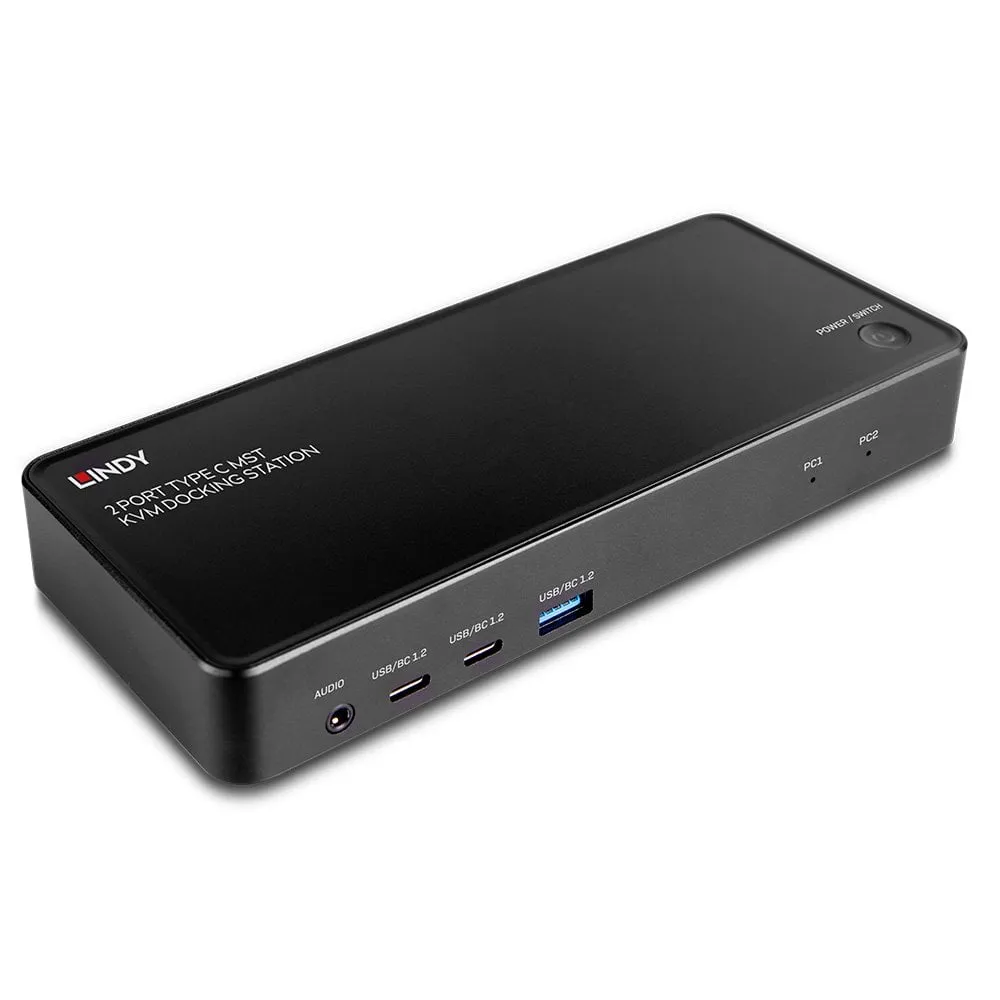 KVM-Switch Lindy 43202 4K Ultra HD HDMI DisplayPort USB-C Ethernet Schwarz