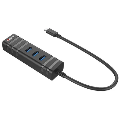 Lindy 43249 Schnittstellen-Hub USB 3.2 Gen 1 (3.1 Gen 1) Type-C 5000 Mbit/s Schwarz