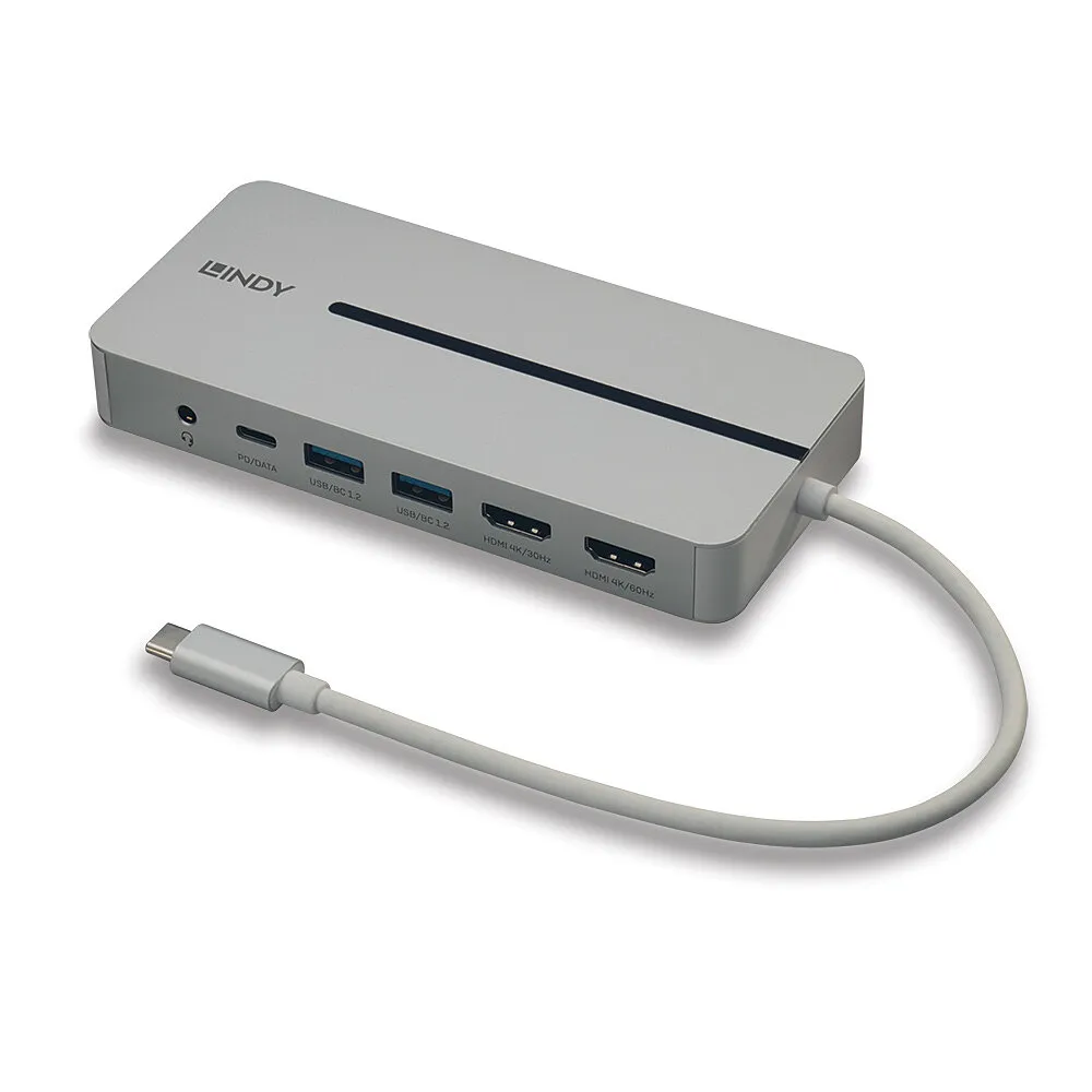 Dongle Lindy 43360 Silber Weiß USB 3.2 Gen 1 Type-C HDMI Ethernet 3,5mm Dongle Lindy 43360 Silber Weiß USB 3.2 Gen 1 Type-C HDMI Ethernet 3,5mm