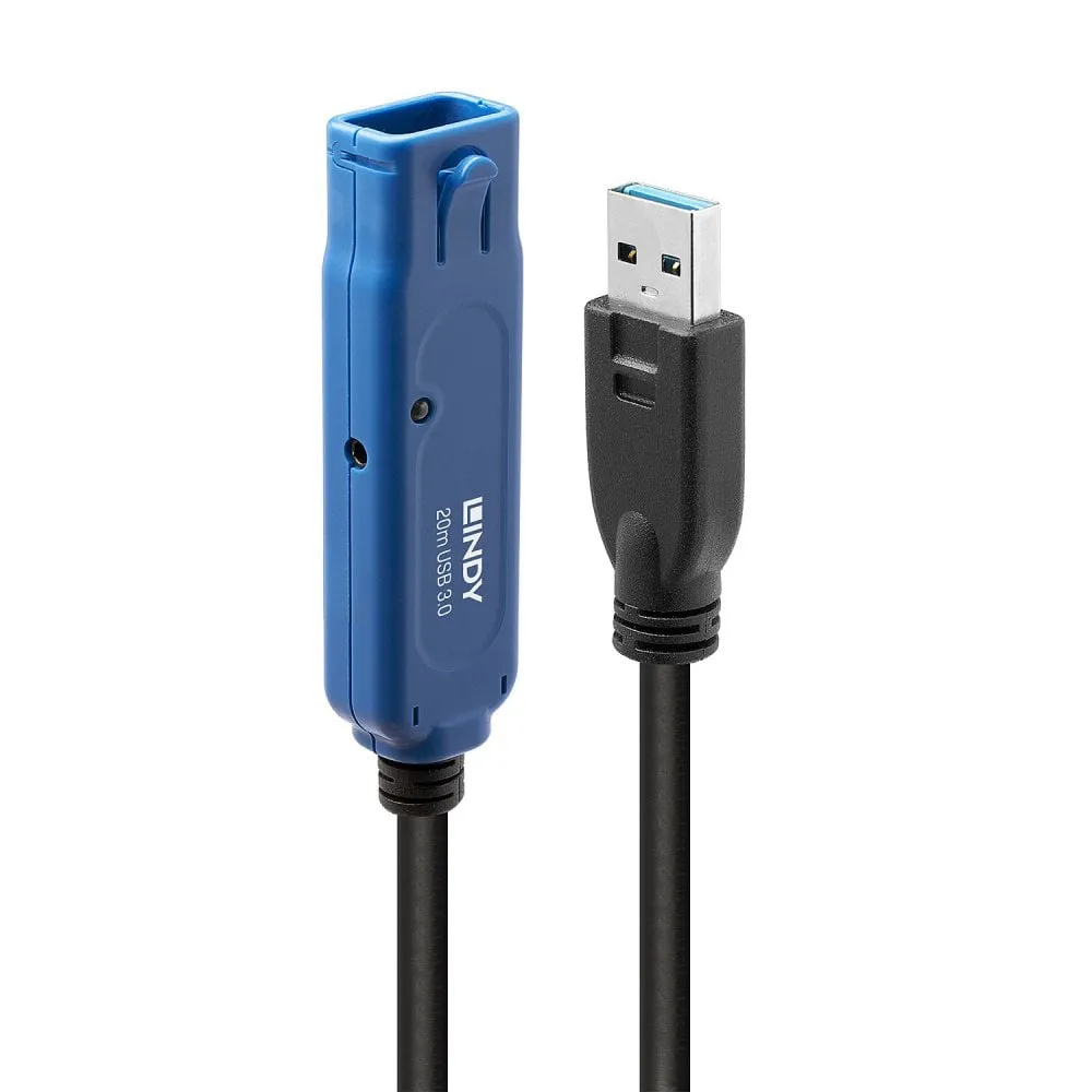 USB 3.2 Gen 1 Kabel Lindy 20 m Schwarz Aktive Verlängerung