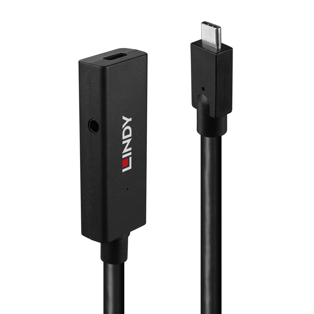 USB-C-Verlängerungskabel Lindy 43364 5 m USB 3.2 Gen 2 10 Gbit/s Schwarz