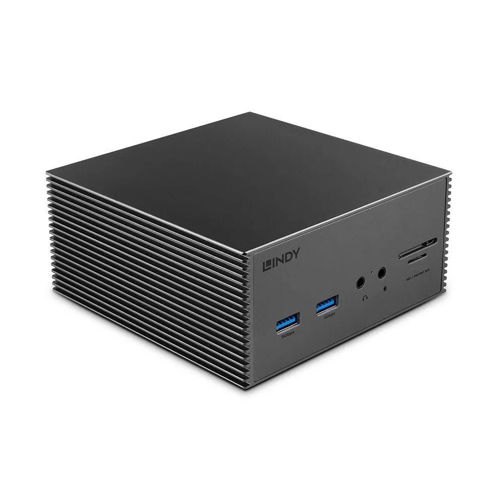 Dockingstation Lindy 43378 USB 3.2 Gen 2 Type-C Aluminium 4K Ultra HD Grau