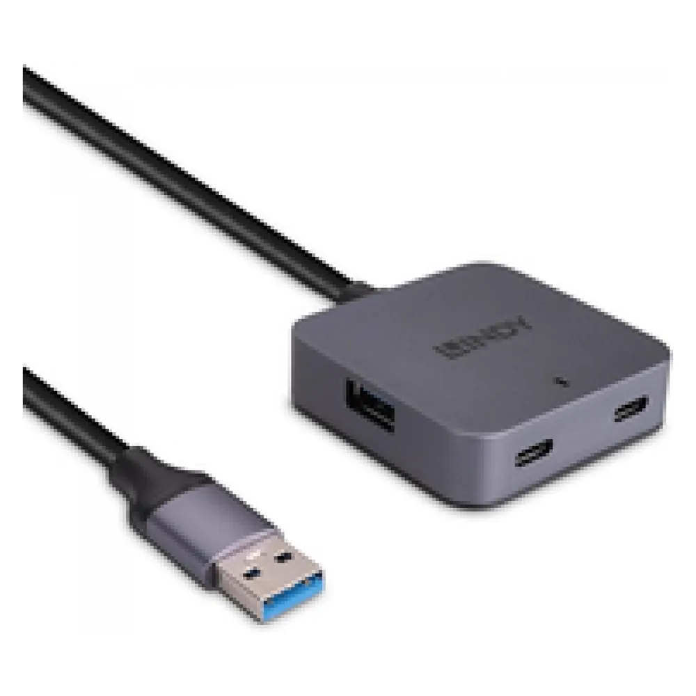 Lindy 5m USB 3.0 Hub, 4 Ports 5m Verlängerung für 2 USB Typ C und 2 USB Typ A Geräte