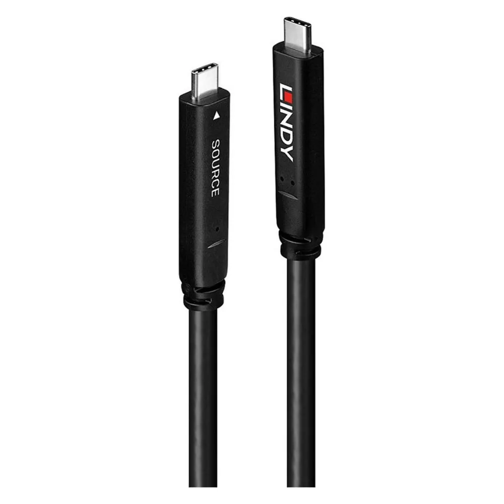 Lindy 8m USB 3.2 Gen 1 & DP 1.4 Typ C Hybrid Cable 8m Verlängerung für USB 5Gbit/s, 4K30Hz für Video und 6