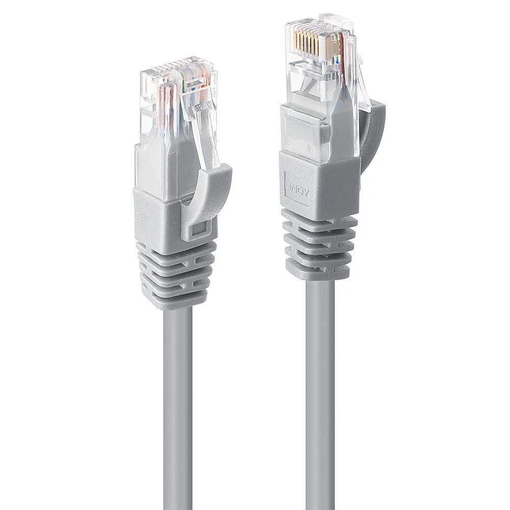 Netzwerkkabel Lindy Cat6 U/UTP 10 m grau RJ-45 bis RJ-45