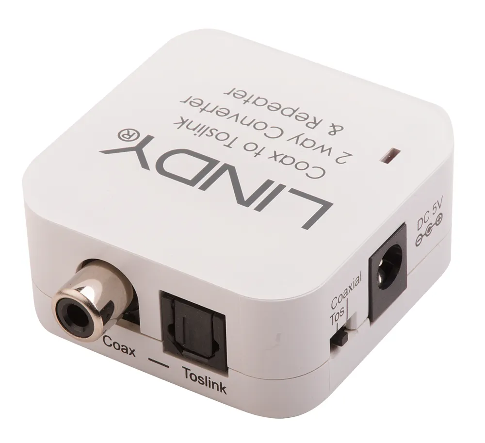 Toslink zu RCA Kabeladapter Lindy 70411 Weiß