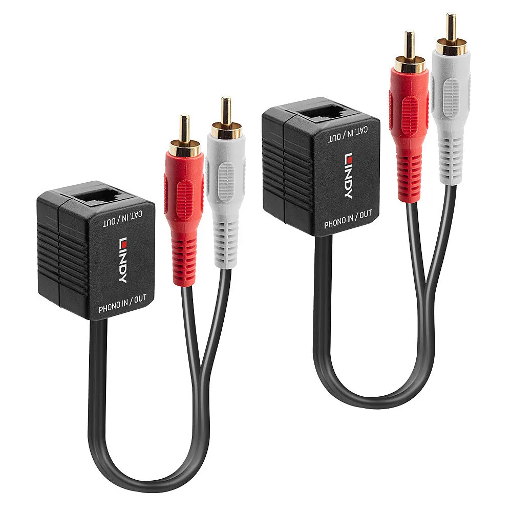 AV-Sender Lindy 70460 100 m Cat5 Schwarz Rot Weiß