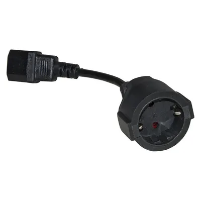 Link Zubehör LKADSK Steckdosenadapter C14 Typ C (Eurostecker) Schwarz