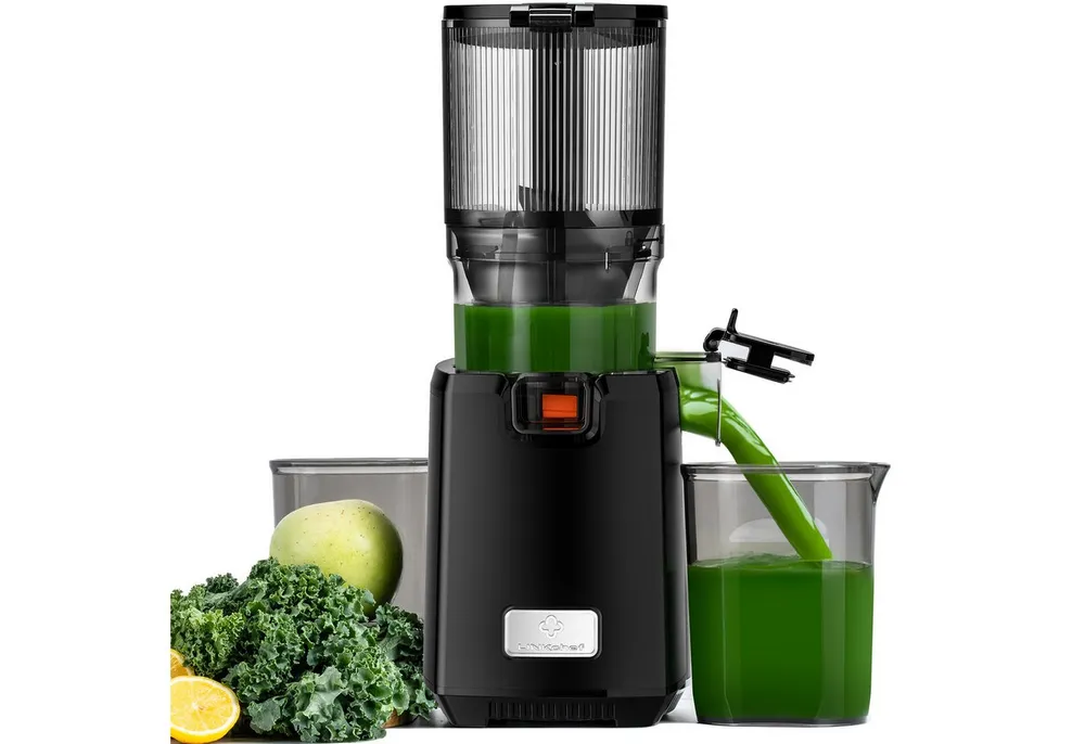 Linkchef Entsafter LINKChef 1,8 l Fassungsvermögen, Schwarz, 250 W, Langsame Kaltpress-Technologie, 1,8 Liter großzügiges Fassungsvermögen